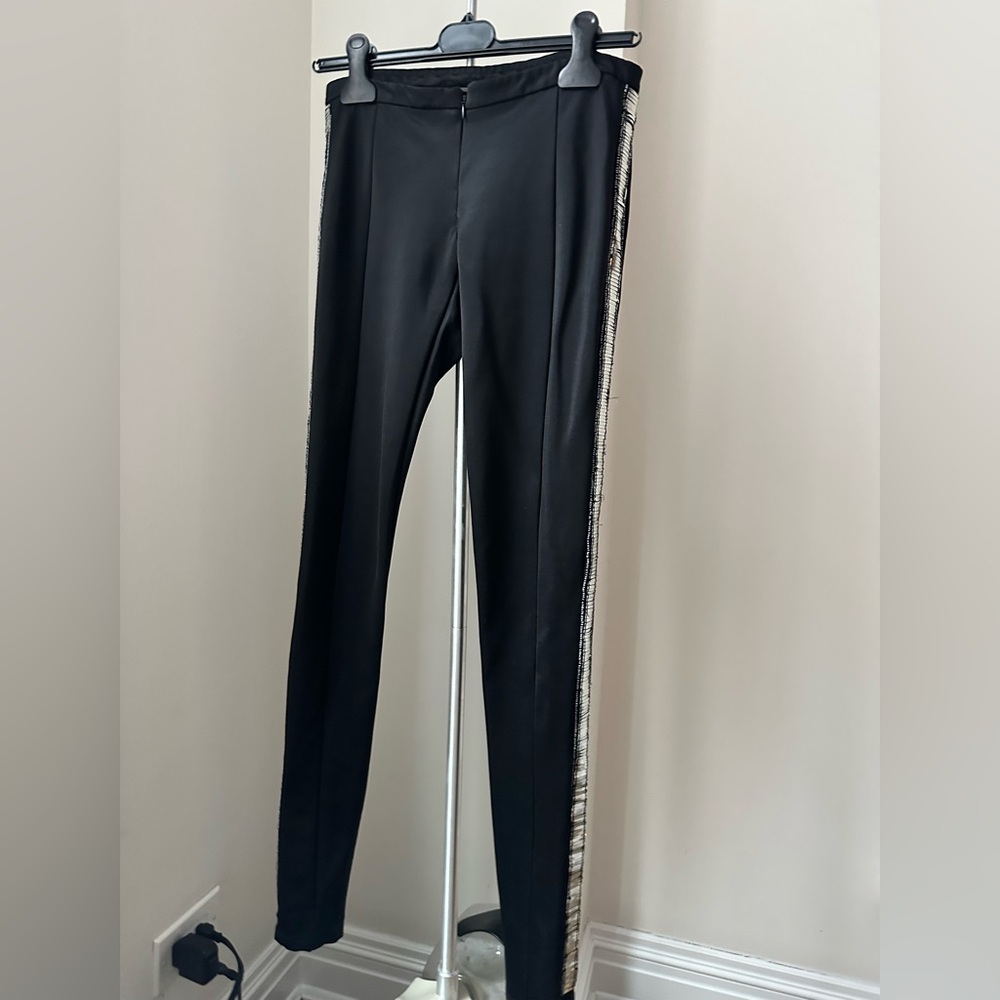 Patrizia Pepe Black Skinny Pants with Silver Accents